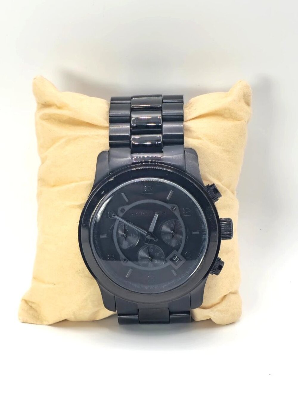 Michael Kors Runway Men's Black Chronograph Watch MK9073 45mm